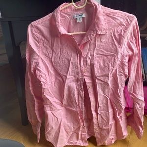 old navy pink button up